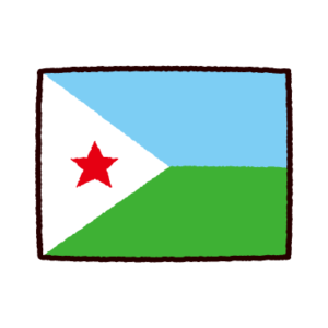 国旗のイラスト（ジブチ共和国）
