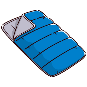 寝袋のイラスト（シュラフ/封筒型）