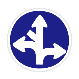 道路標識のイラスト（指定方向外進行禁止）