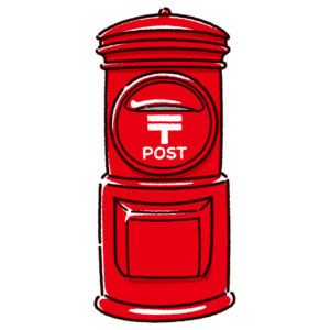 郵便ポストのイラスト（丸型）