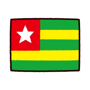 国旗のイラスト（トーゴ共和国）
