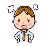 怒る表情のイラスト（男性・ビジネスマン）（2カット）