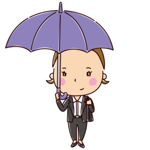 傘をさす女性のイラスト（OL）