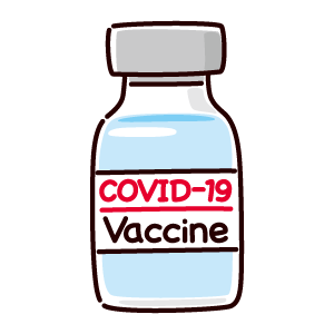 ワクチンのイラスト（コロナウィルス）（2カット）