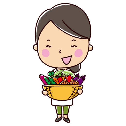 野菜を抱えた栄養士のイラスト（女性）
