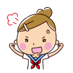 怒るイラスト（女子学生）（2カット）
