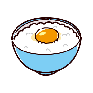 卵かけご飯のイラスト（2カット）