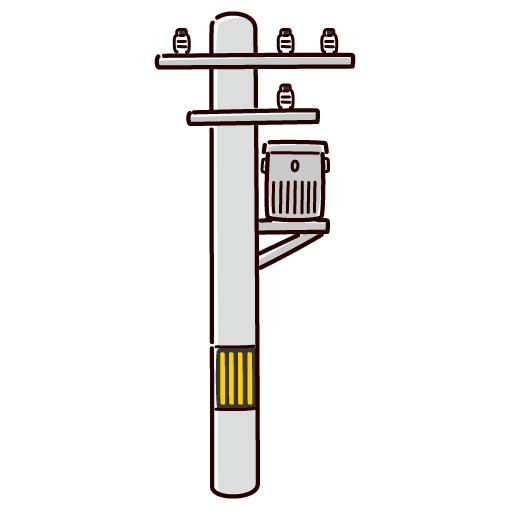 電柱のイラスト（3カット）