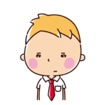 冷めた目のイラスト（男子学生）（2カット）