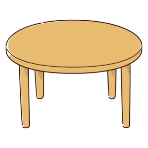 丸テーブルのイラスト
