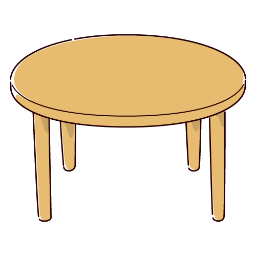 丸テーブルのイラスト（2カラー）