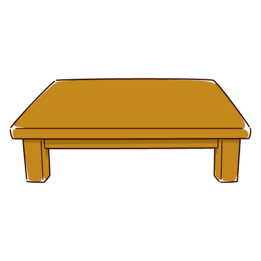 ローテーブルのイラスト（座卓）（2カラー）