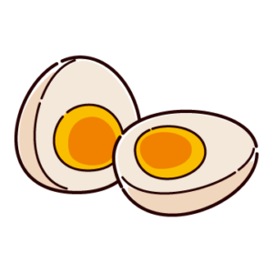 味付け卵のイラスト（煮卵）