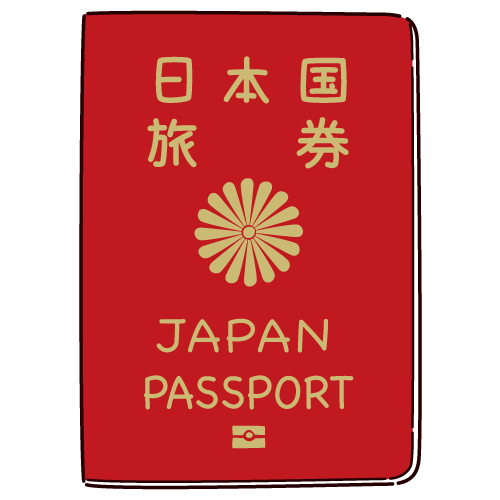 パスポートのイラスト（3カラー）