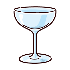 グラスのイラスト（シャンパングラス）（2カラー）