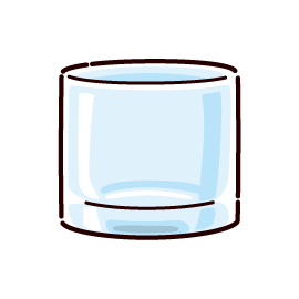 グラスのイラスト（ロックグラス）（2カラー）