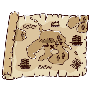 宝の地図のイラスト