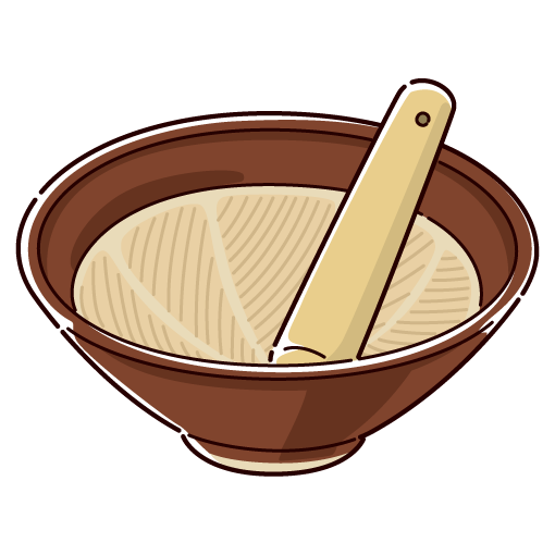 すり鉢とすりこぎ棒のイラスト（3カット）
