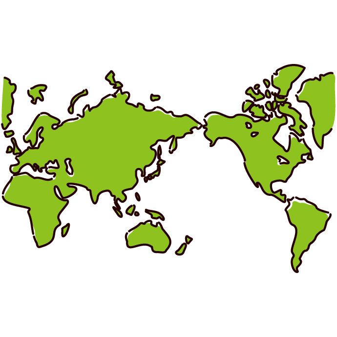 世界地図のイラスト 2カット イラストくん