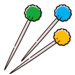 まち針のイラスト（2カット）