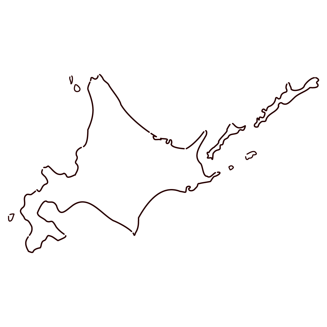 北海道の地図のイラスト 2カット 3パターン イラストくん