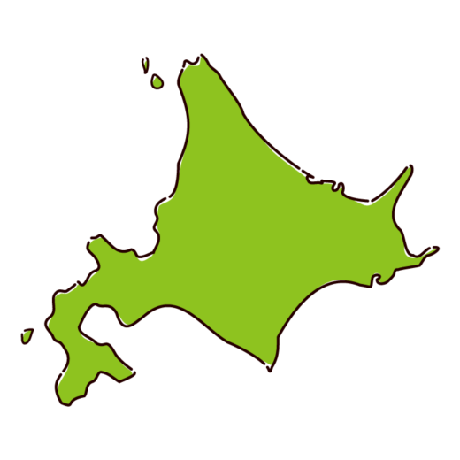 北海道の地図のイラスト（2カット×3パターン）