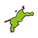 愛媛県の地図のイラスト