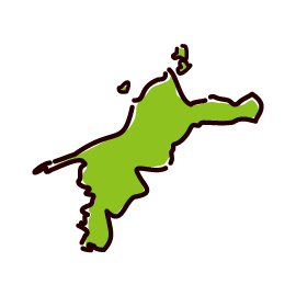 愛媛県の地図のイラスト（3パターン）