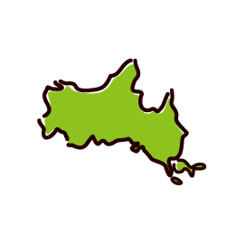 山口県の地図のイラスト（3パターン）
