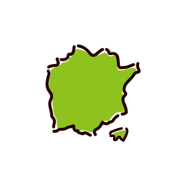 岡山県の地図のイラスト（3パターン）