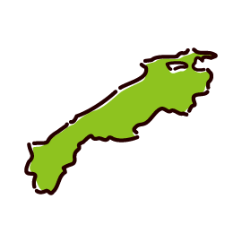 島根県の地図のイラスト（2カット×3パターン）