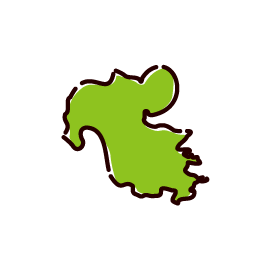 大分県の地図のイラスト（3パターン）