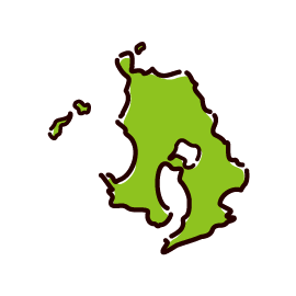 鹿児島県の地図のイラスト（2カット×3パターン）
