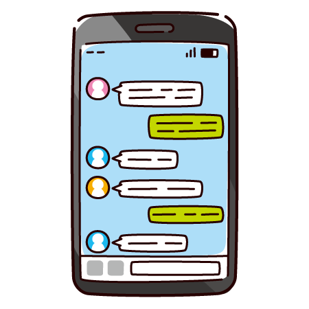 スマホの通信アプリ画面のイラスト（2カラー）