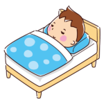 寝ている子供のイラスト（男の子）（2カット）