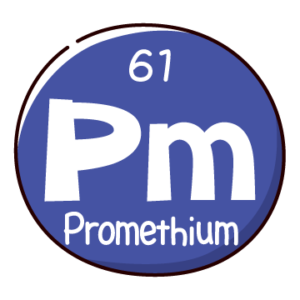 元素記号のイラスト（プロメチウム）