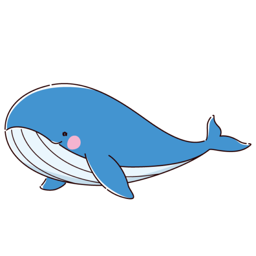 クジラのイラスト（2カラー）