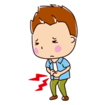 腹痛のイラスト（男性）（2カット）