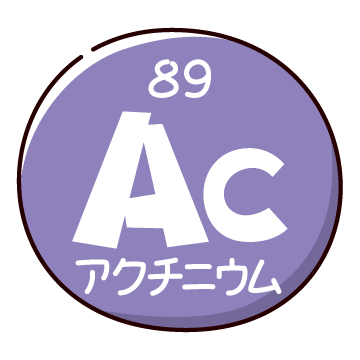 元素記号のイラスト（アクチニウム）（3パターン）