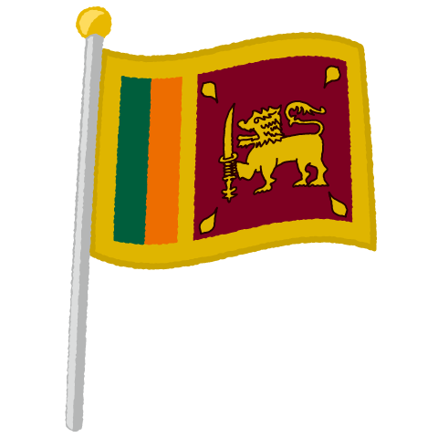 国旗ポールのイラスト（スリランカ）（2パターン）