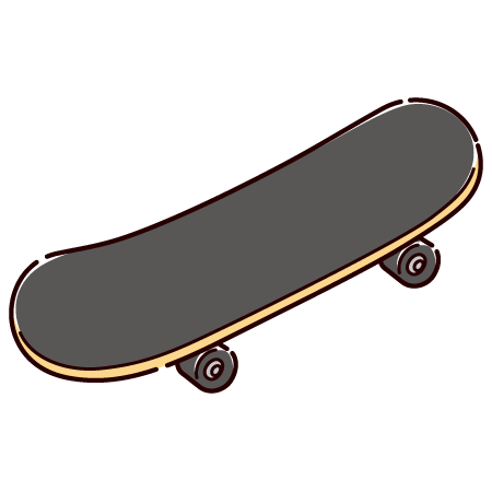 スケートボードのイラスト（2カラー）