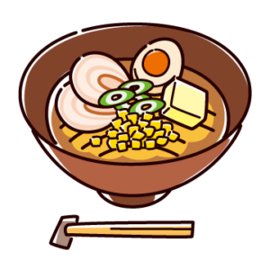 味噌ラーメンのイラスト