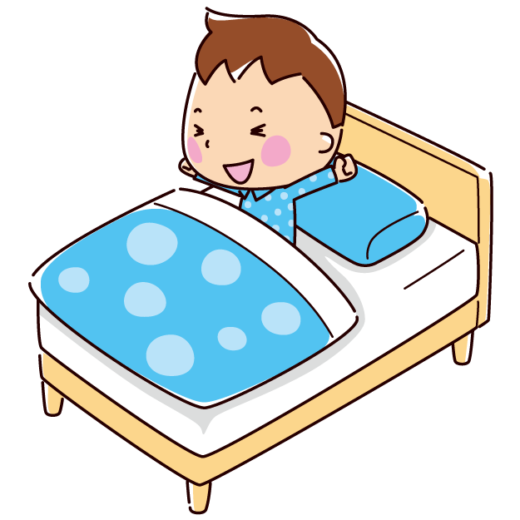 起きる子供のイラスト(男の子)(2キャラ) - イラストくん