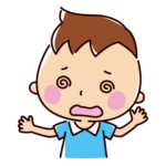 目が回るイラスト(男の子)(2キャラ) - イラストくん