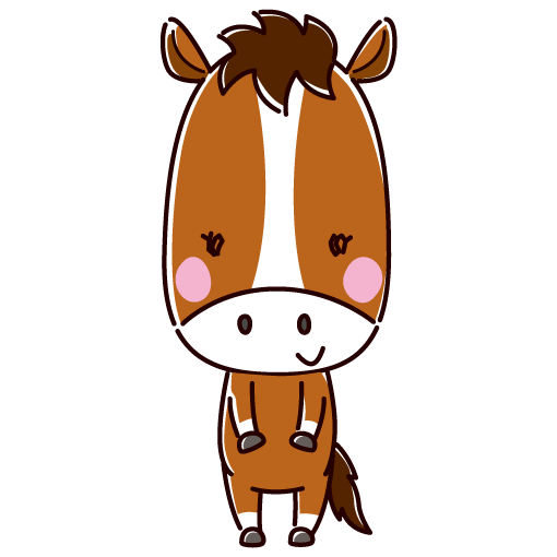 かわいい馬のキャラクターイラスト（午・干支）（2キャラ）