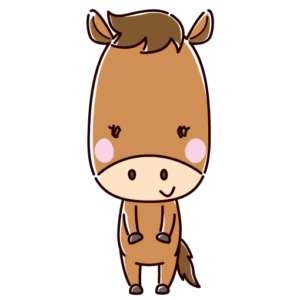 かわいい馬のキャラクターイラスト