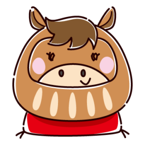馬のだるまのイラスト（午年）