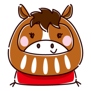 馬のだるまのイラスト（午年）