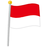 国旗ポールのイラスト（モナコ）（2パターン）