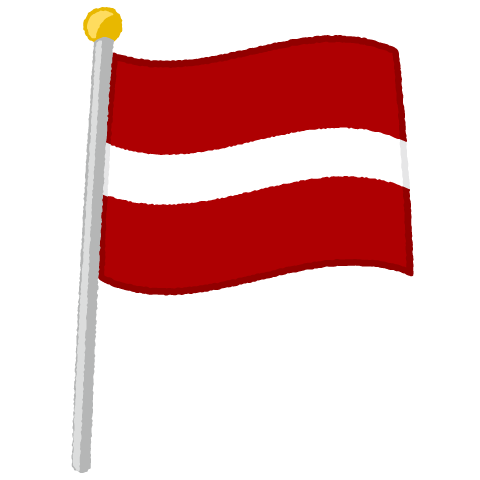 国旗ポールのイラスト（ラトビア）（2パターン）